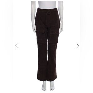 Brown Suede Leather Pants by Danielle Guizio